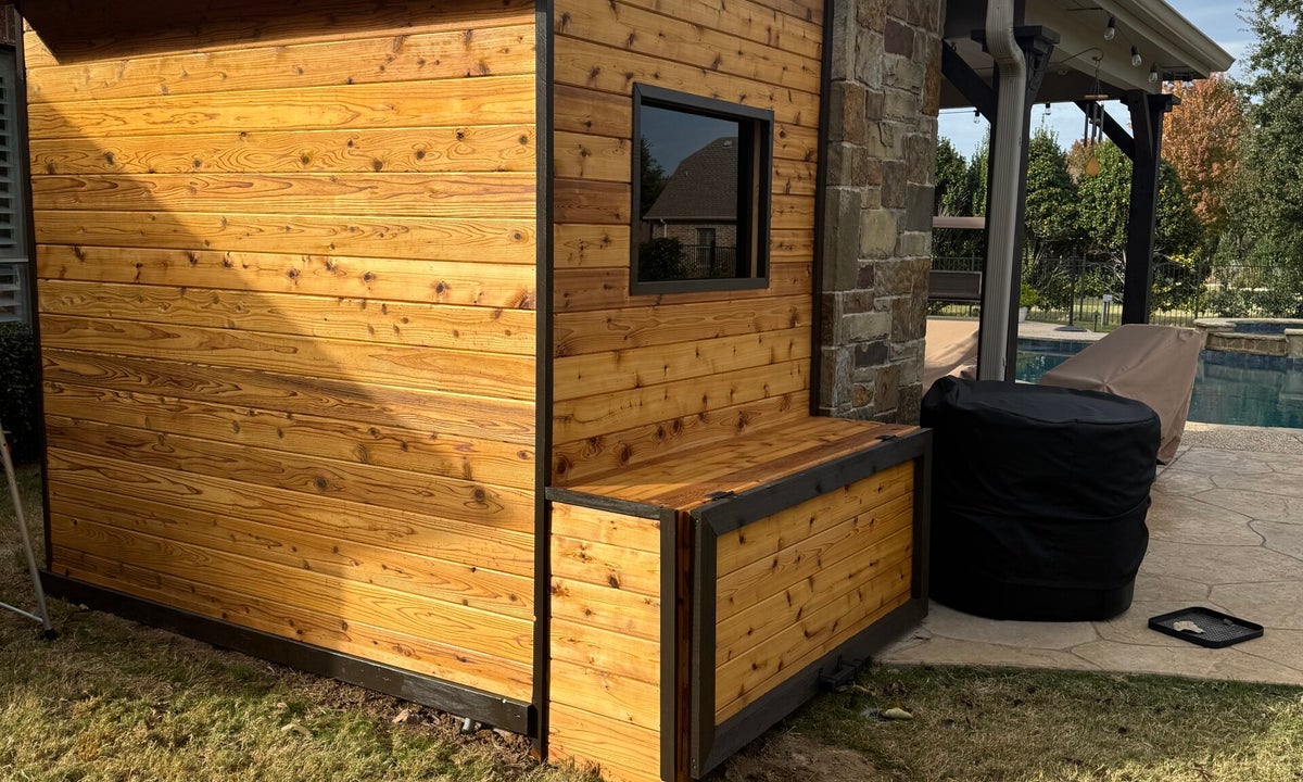 Pool-side cedar build